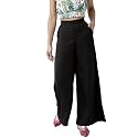 Style Quotient Women Black Solid Flared Palazzos