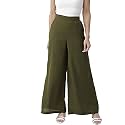 Style Quotient Women Black Solid Flared Palazzos