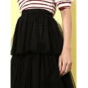 Style Quotient Women Black Tulle Net Layered