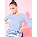 Style Quotient Women Blue amp White Striped