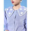 Style Quotient Women Blue Classic Floral Embroidered