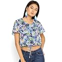 Style Quotient Women Blue Printed Blouson Crop