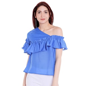 Style Quotient Women Blue Solid Top-Blue