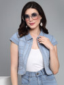 Style Quotient Women Denim Short Sleeve Blue