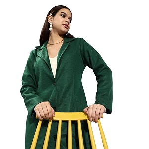 Style Quotient Women Green Solid Trench Coat