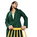 Style Quotient Women Green Solid Trench Coat
