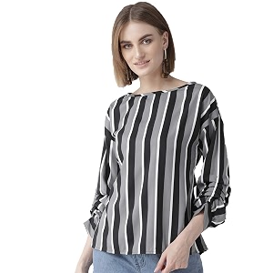 Style Quotient Women Maroon Navy Striped