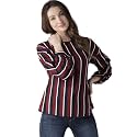 Style Quotient Women Maroon amp Navy Striped