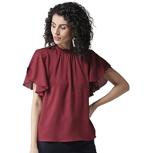 Style Quotient Women Maroon Solid Top