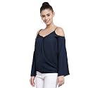 Style Quotient Women Navy Blue Crepe Regular
