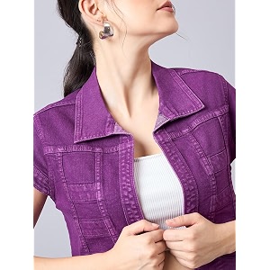 Style Quotient Women Navy Blue Denim Open