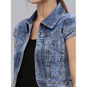 Style Quotient Women Navy Blue Denim Open