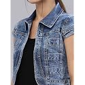 Style Quotient Women Navy Blue Denim Open