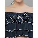 Style Quotient Women Navy Blue Off-Shoulder Bardot