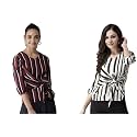 Style Quotient Women Off-White amp Black Striped