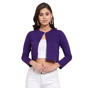Style Quotient Women Purple Solid Open Front