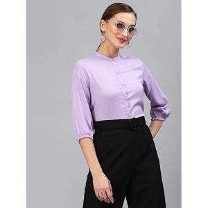 Style Quotient Women Solid Lilac Polyester Formal