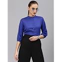 Style Quotient Women Solid Lilac Polyester Formal