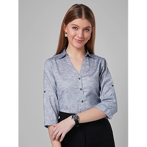 Style Quotient Women Solid Navy Viscose Rayon
