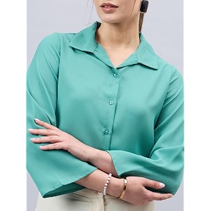 style quotient women solid regular fit shirt