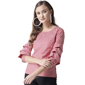 Style Quotient Women Stripe Polycotton smart Casual