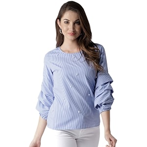 Style Quotient Women Stripe Polycotton smart Casual