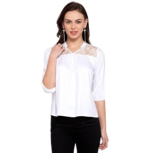 Style Quotient Womens White Regular Top