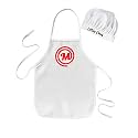 Baby's Polycotton for Photo-shoots, Fun, Activity Etc. Chef Apron and Chef Cap Set (White, 2-24 Months)