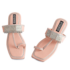 Kolhapuri Ethnic Flats for Women Leather Chappal