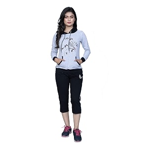 Womens Embroidered Printed Cotton Hooded Full Sleeve