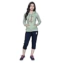 Women39s EmbroideredPrinted Cotton Hooded Full Sleeve Grey