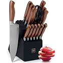 Styled Settings Copper Knife Set with Block &amp; Built-In Sharpener, 14-Piece