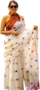 StyleDeal Polka Print Digital Print Bollywood Cotton