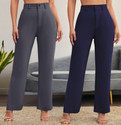 Stylefabs Pack of 2 Women Regular Fit Pink Cotton Blend Trousers