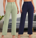 Stylefabs Pack of 2 Women Regular Fit Pink Cotton Blend Trousers