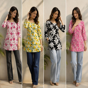 StyleLooms Women Floral Print Straight Kurta