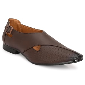 Stylelure Ethnic Premium Leather Black Formal Peshawari