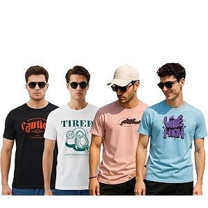 Cotton Blend Regular Fit Half Sleeve Printed