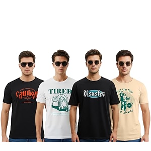 Cotton Blend Regular Fit Half Sleeve Printed