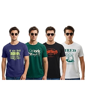 Cotton Blend Regular Fit Half Sleeve Printed
