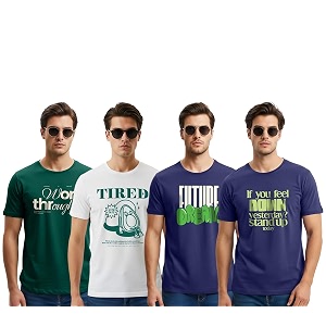 Cotton Blend Regular Fit Half Sleeve Printed