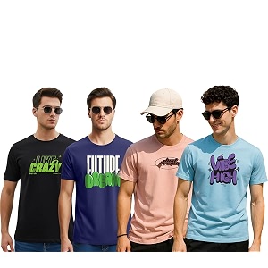 Cotton Blend Regular Fit Half Sleeve Printed