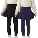 StyleSavvy Trendy Girls' Leggings with Skirt - 2 Pack of Cotton Ruffle Skirt Pants for Kids for 3-8 Years