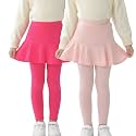 StyleSavvy Trendy Girls' Leggings with Skirt - 2 Pack of Cotton Ruffle Skirt Pants for Kids for 3-8 Years