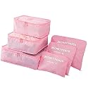 Styleys Polyester Baby Pink 6 In 1 Travel Laundry Pouch Cosmetics Makeup Bags