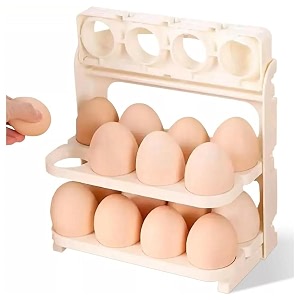 styleys egg storage box refrigerator side door 24 egg storage box 3 layer egg grid drop-resistant egg holder folding egg holder folding egg box