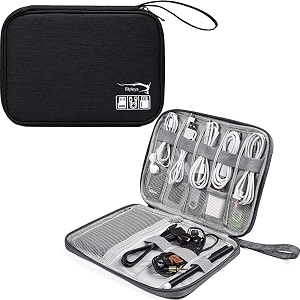 styleys polyester electronics organizer bag waterproof carrying pouch travel universal cable organizer electronics storage bag accessories cases for cordchargerearphoneusbsd card black - s11089