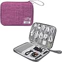 Styleys Electronics Organizer Bag Waterproof Carrying Pouch Travel Universal Cable Organizer Electronics Storage Bag Accessories Cases for Cord, Charger, Earphone, USB, SD Card (Purple - S11089)
