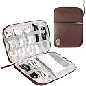 Styleys Electronics Organizer Travel Cable Organizer Bag Compact Waterproof Electronic Accessories Cord Case for Hard Drives, Cables, Cords, Chargers (Brown - S12002)
