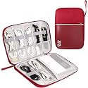 Styleys Electronics Organizer Travel Cable Organizer Bag Compact Waterproof Electronic Accessories Cord Case for Hard Drives, Cables, Cords, Chargers (Red - S12002)